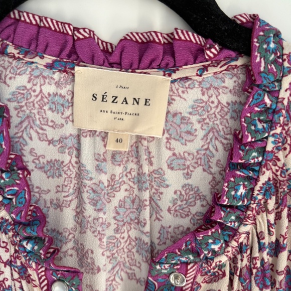 Sezane Floral Mini Dress - Pink and Blue - Picture 9 of 12